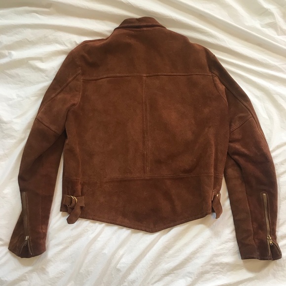 Vintage Suede Biker Jacket w/ Satin Lining - Picture 3 of 7